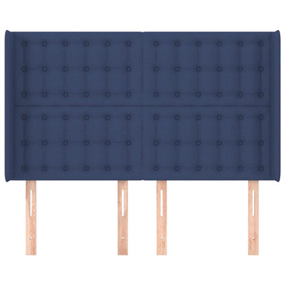 Testiera ad Orecchio Blu 147x16x118/128 cm in Tessuto