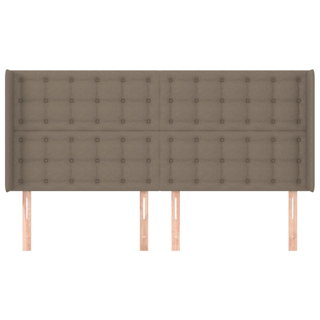 Testiera ad Orecchio Tortora 163x16x118/128 cm in Tessuto