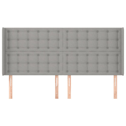 Testiera ad Orecchio Grigio Chiaro 183x16x118/128 cm in Tessuto