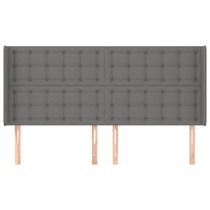 Testiera ad Orecchio GrigioScuro 183x16x118/128cm inTessuto