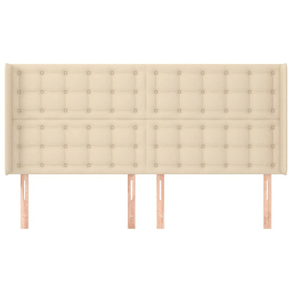 Testiera ad Orecchio Crema 183x16x118/128 cm in Tessuto