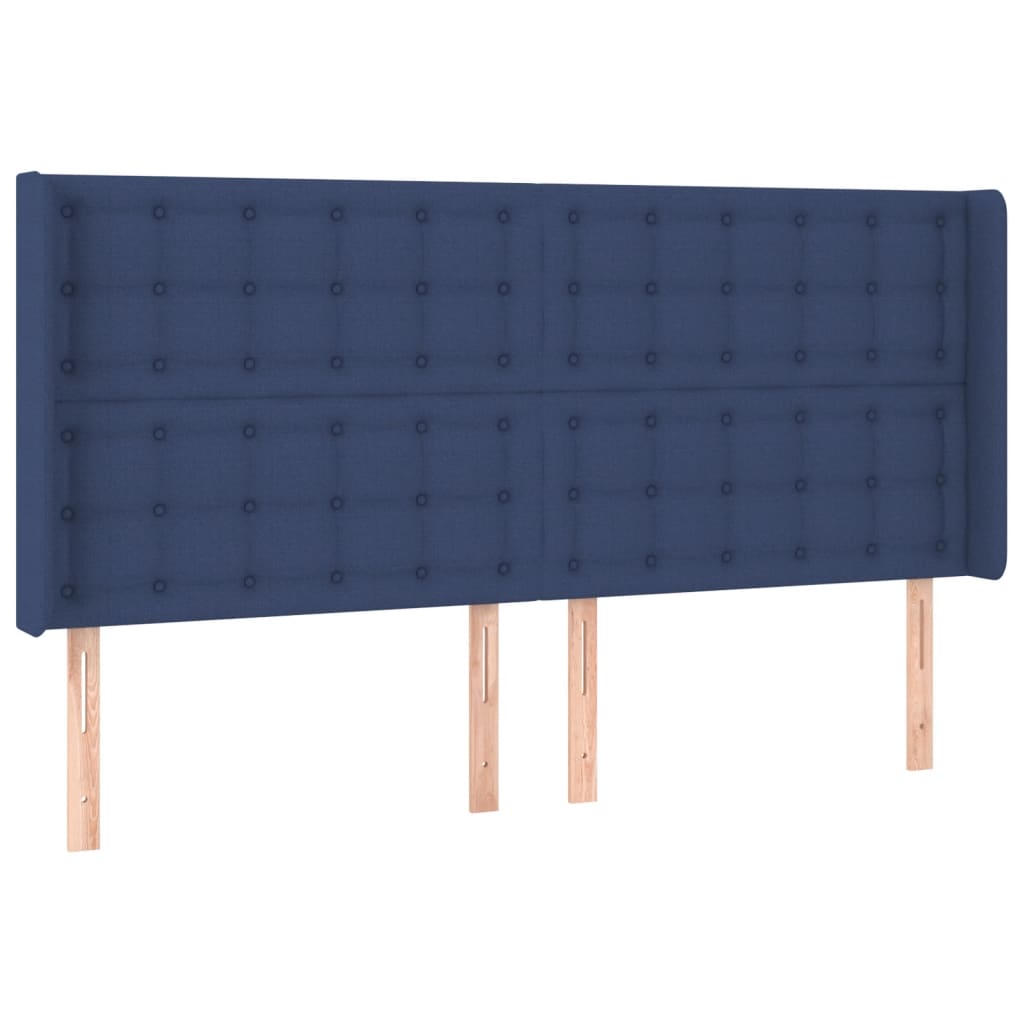 Testiera ad Orecchio Blu 183x16x118/128 cm in Tessuto