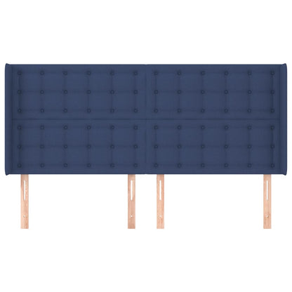 Testiera ad Orecchio Blu 183x16x118/128 cm in Tessuto