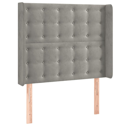 Testiera ad Orecchio Grigio Chiaro 83x16x118/128 cm in Velluto