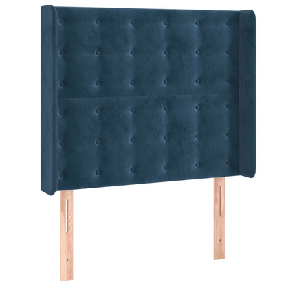 Testiera ad Orecchio Blu Scuro 83x16x118/128 cm in Velluto