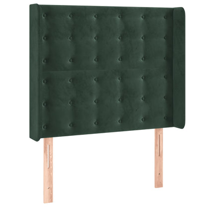 Testiera ad Orecchio Verde Scuro 93x16x118/128 cm in Velluto