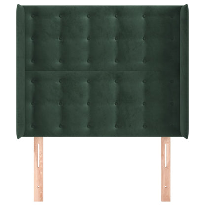 Testiera ad Orecchio Verde Scuro 93x16x118/128 cm in Velluto