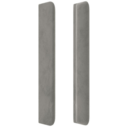 Testiera ad Orecchio Grigio Chiaro 103x16x118/128 cm in Velluto