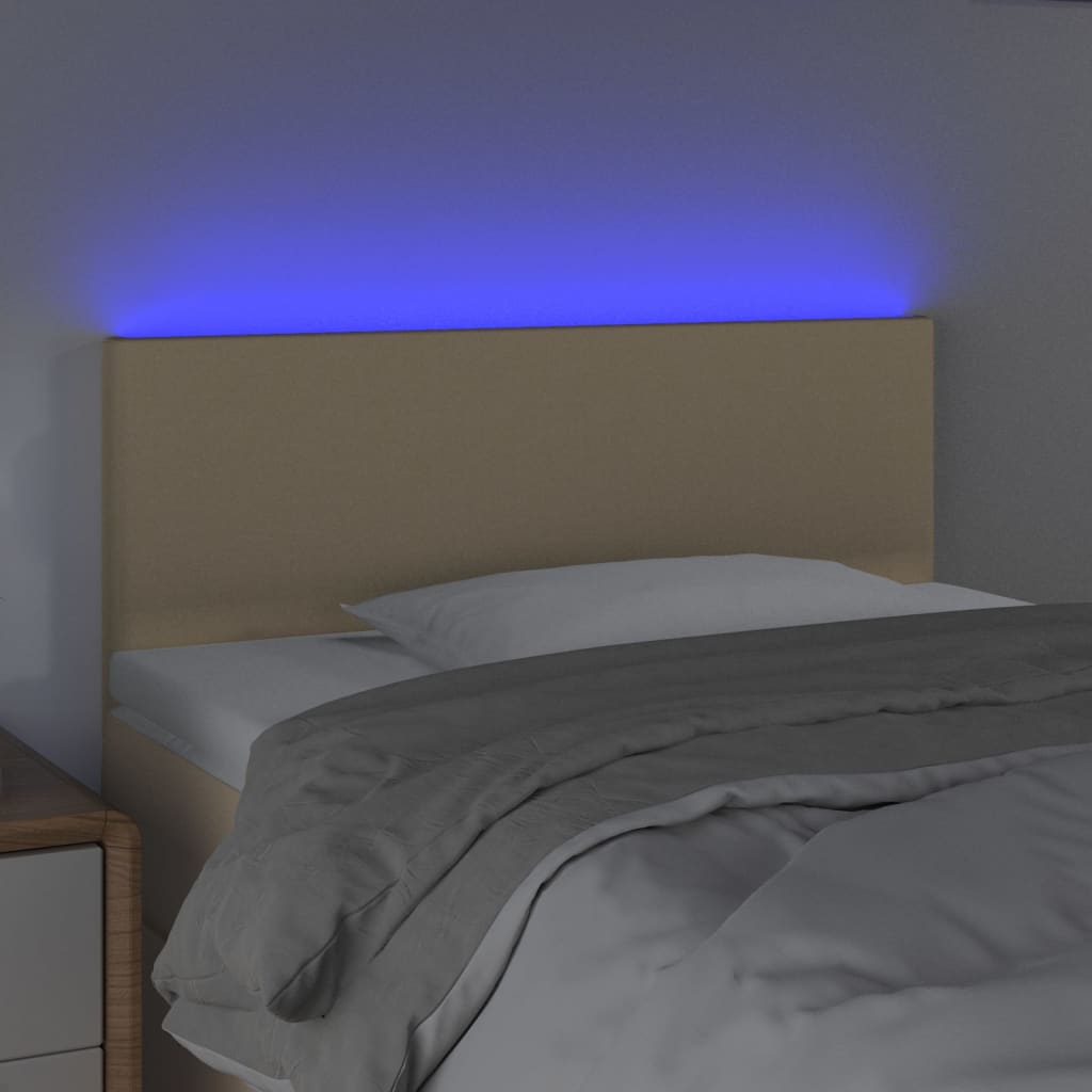Testiera a LED Crema 100x5x78/88 cm in Tessuto
