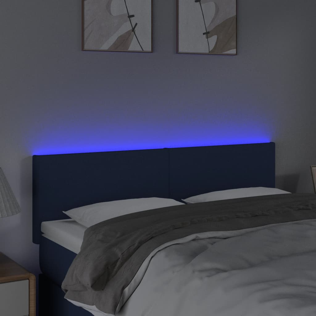 Testiera a LED Crema 144x5x78/88 cm in Tessuto