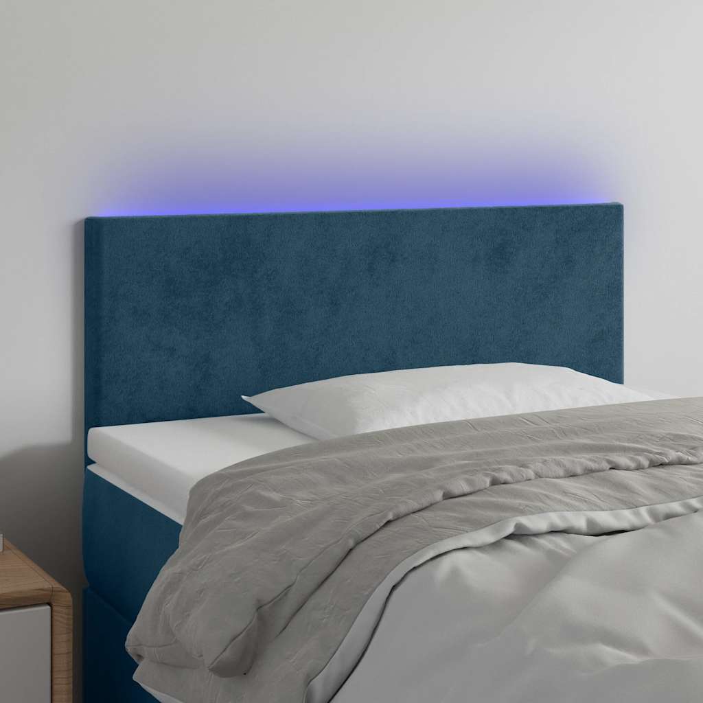 Testiera a LED Blu Scuro 80x5x78/88 cm in Velluto