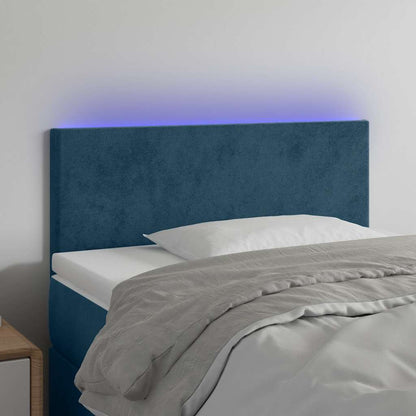 Testiera a LED Blu Scuro 80x5x78/88 cm in Velluto