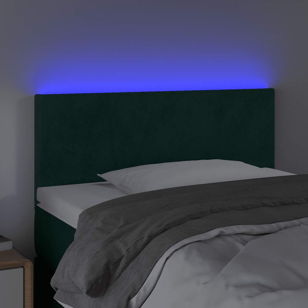Testiera a LED Verde scuro 90x5x78/88 cm in Similpelle