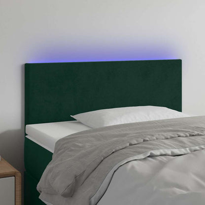 Testiera a LED Verde scuro 90x5x78/88 cm in Similpelle