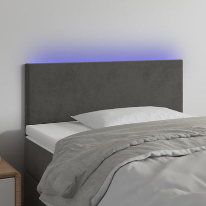 Testiera a LED Grigio Scuro 100x5x78/88 cm in Velluto