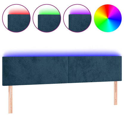 Testiera a LED Blu scuro 160x5x78/88 cm in Tessuto