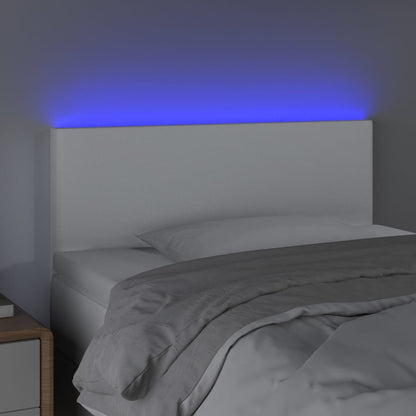 Testiera Bianco a LED 100x5x78/88 cm in Similpelle