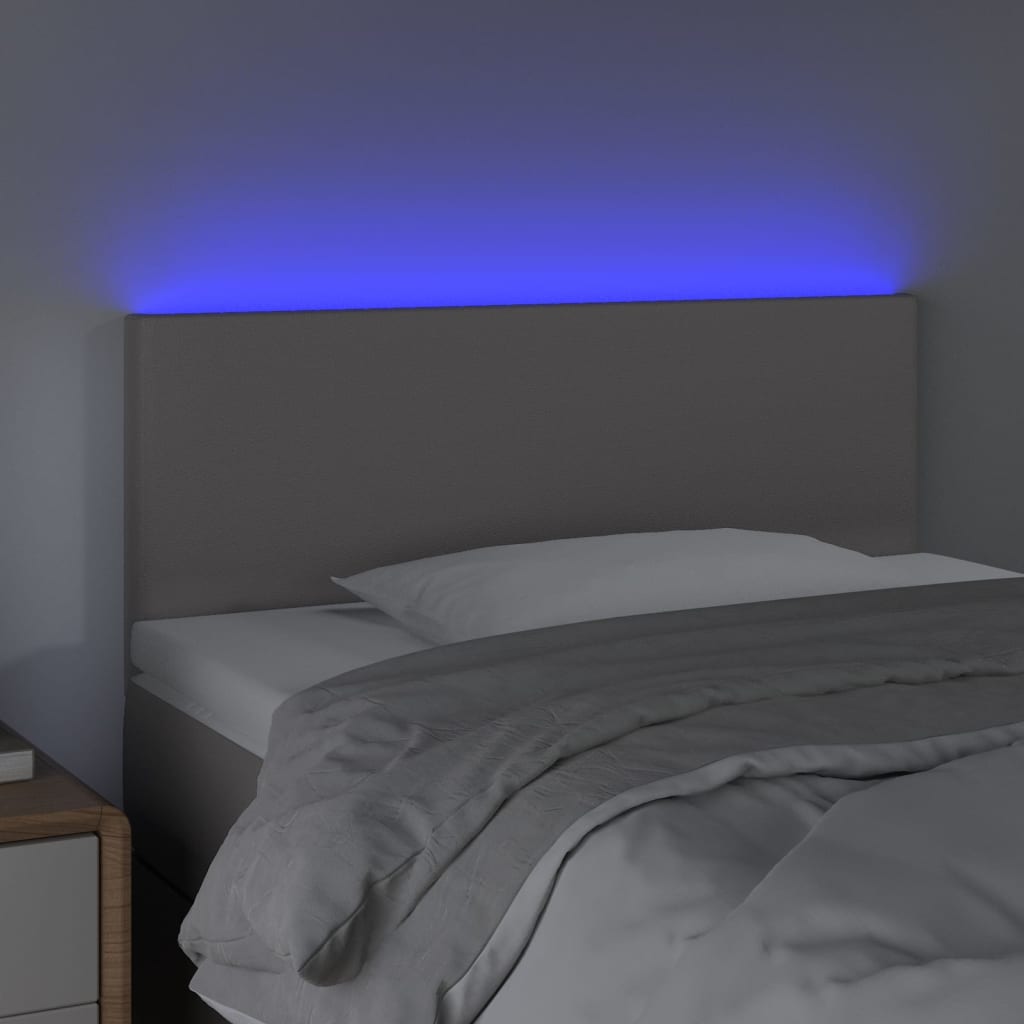 Testiera Grigio a LED 100x5x78/88 cm in Similpelle