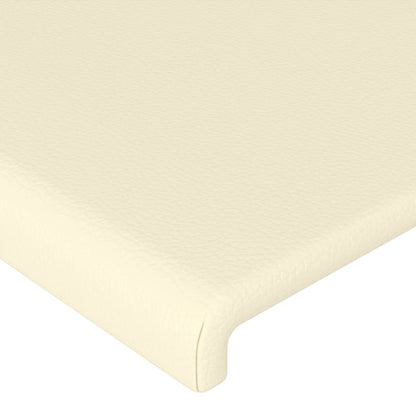 Testiera Crema a LED 144x5x78/88 cm in Similpelle