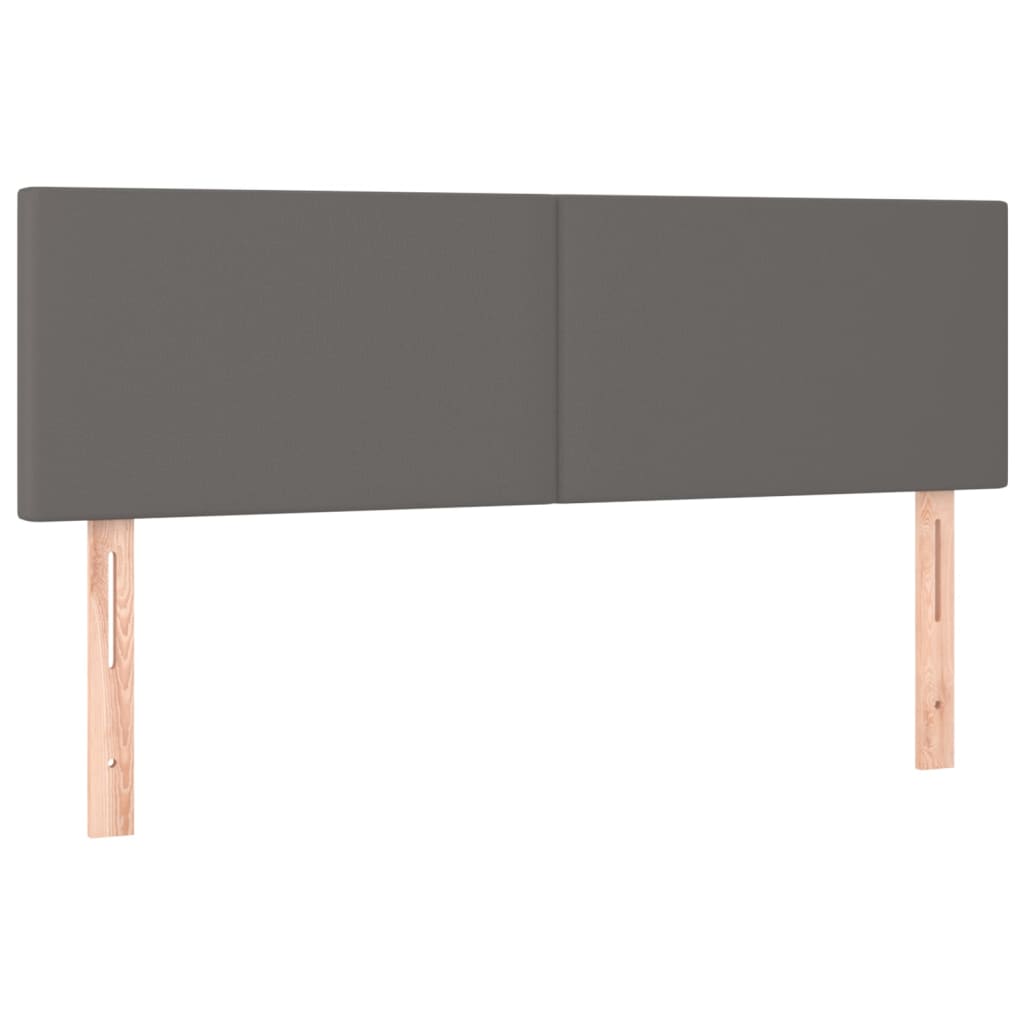 Testiera a LED Grigio 144x5x78/88 cm in Similpelle