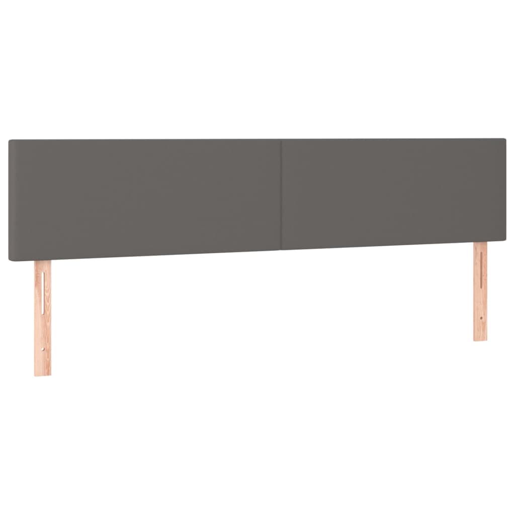 Testiera a LED Grigio 160x5x78/88 cm in Similpelle