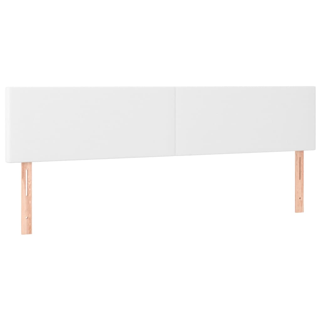 Testiera Bianca a LED 180x5x78/88 cm in Similpelle