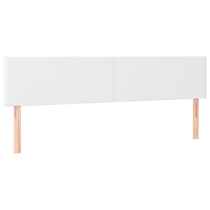 Testiera Bianca a LED 180x5x78/88 cm in Similpelle
