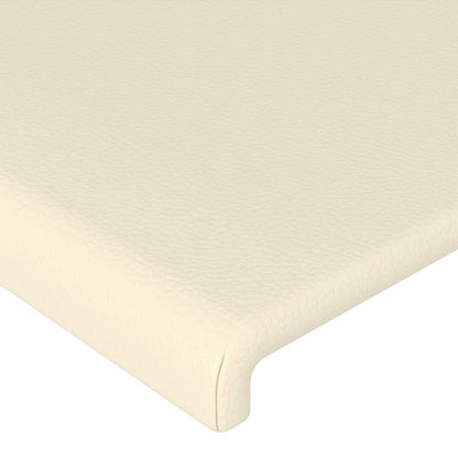 Testiera Crema a LED 180x5x78/88 cm in Similpelle