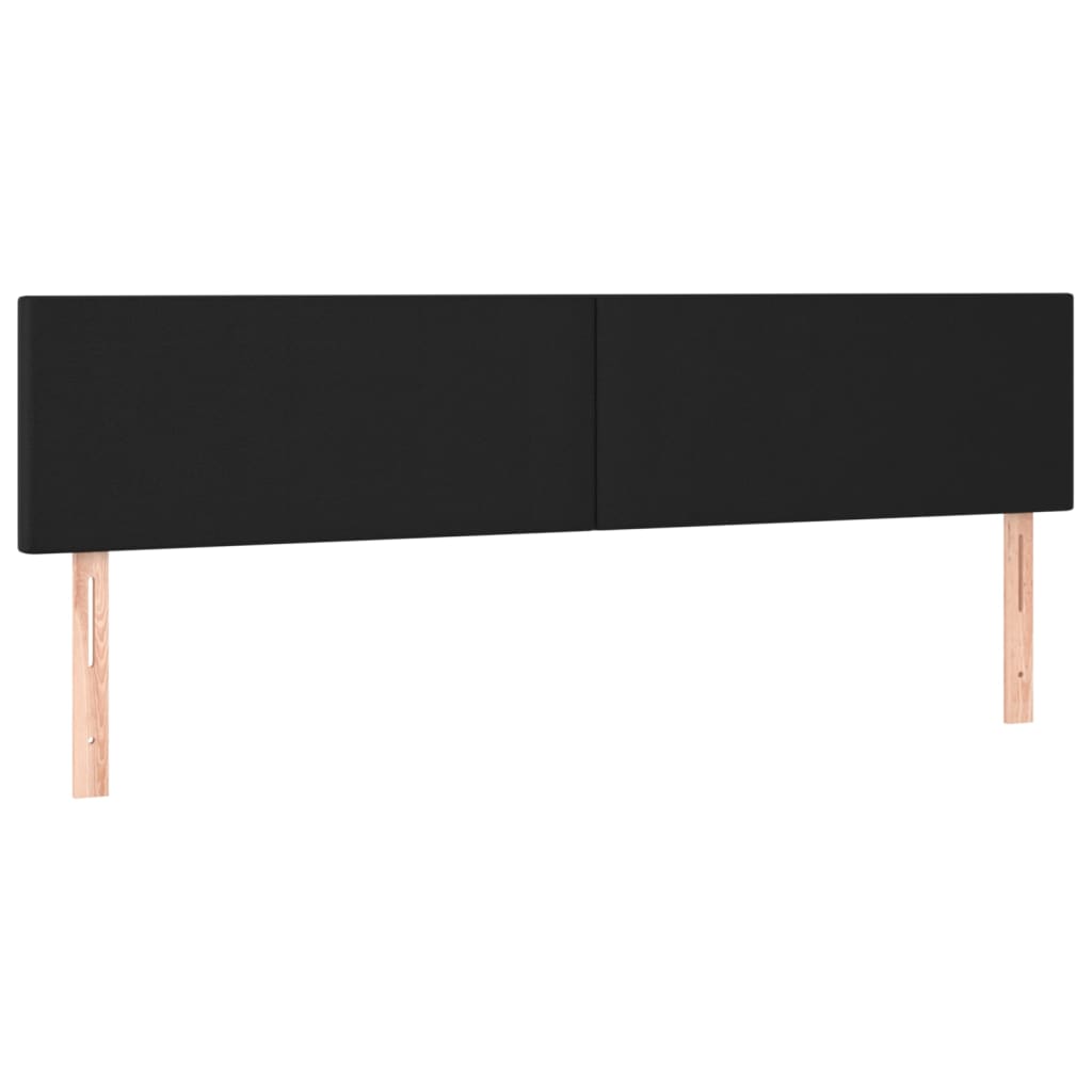 Testiera a LED Nera 200x5x78/88 cm in Similpelle