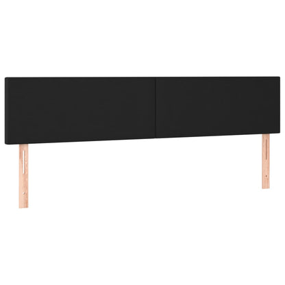 Testiera a LED Nera 200x5x78/88 cm in Similpelle