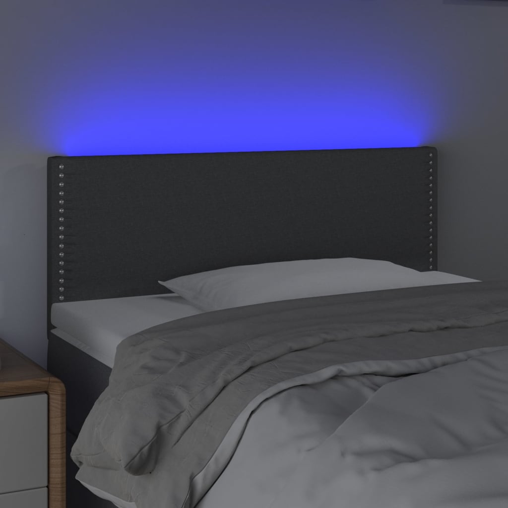 Testiera a LED Grigio Scuro 80x5x78/88 cm in Tessuto