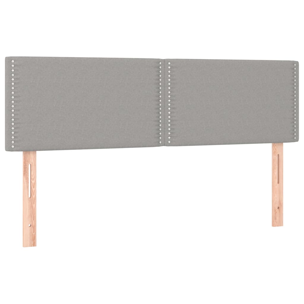 Testiera a LED Grigio Chiaro 144x5x78/88 cm in Tessuto