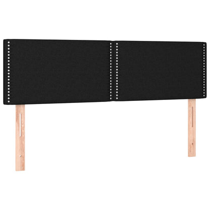 Testiera a LED Nera 144x5x78/88 cm in Tessuto