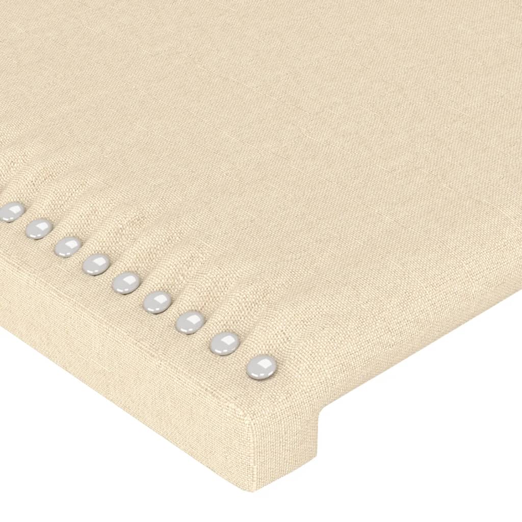 Testiera a LED Crema 144x5x78/88 cm in Tessuto