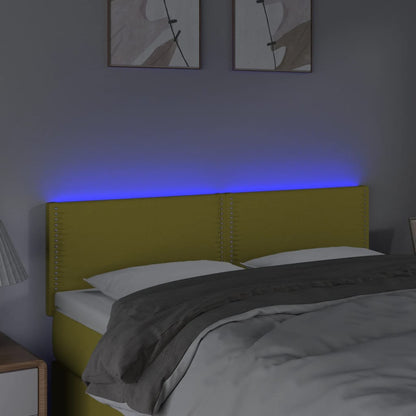 Testiera a LED Verde 144x5x78/88 cm in Tessuto