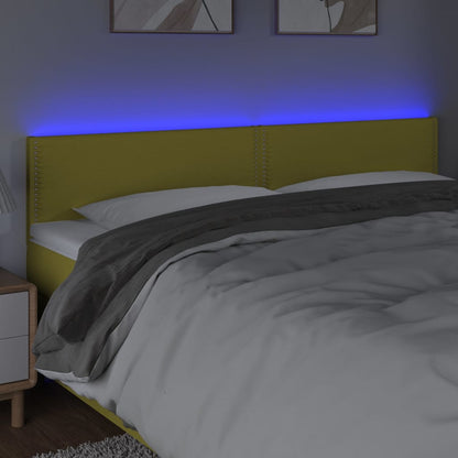 Testiera a LED Verde 160x5x78/88 cm in Tessuto