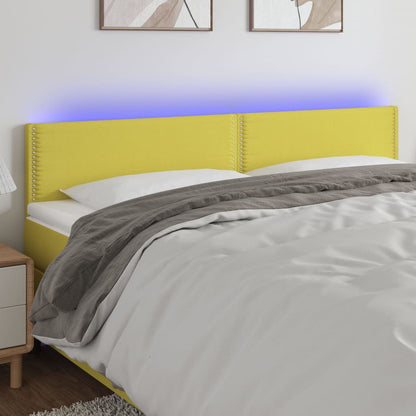 Testiera a LED Verde 160x5x78/88 cm in Tessuto
