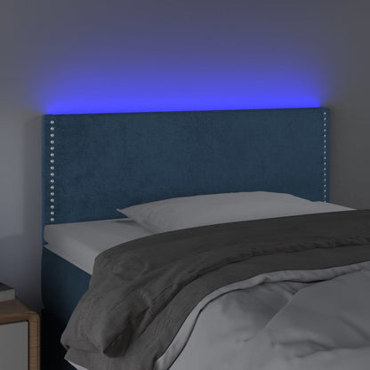 Testiera a LED Blu Scuro 80x5x78/88 cm in Velluto