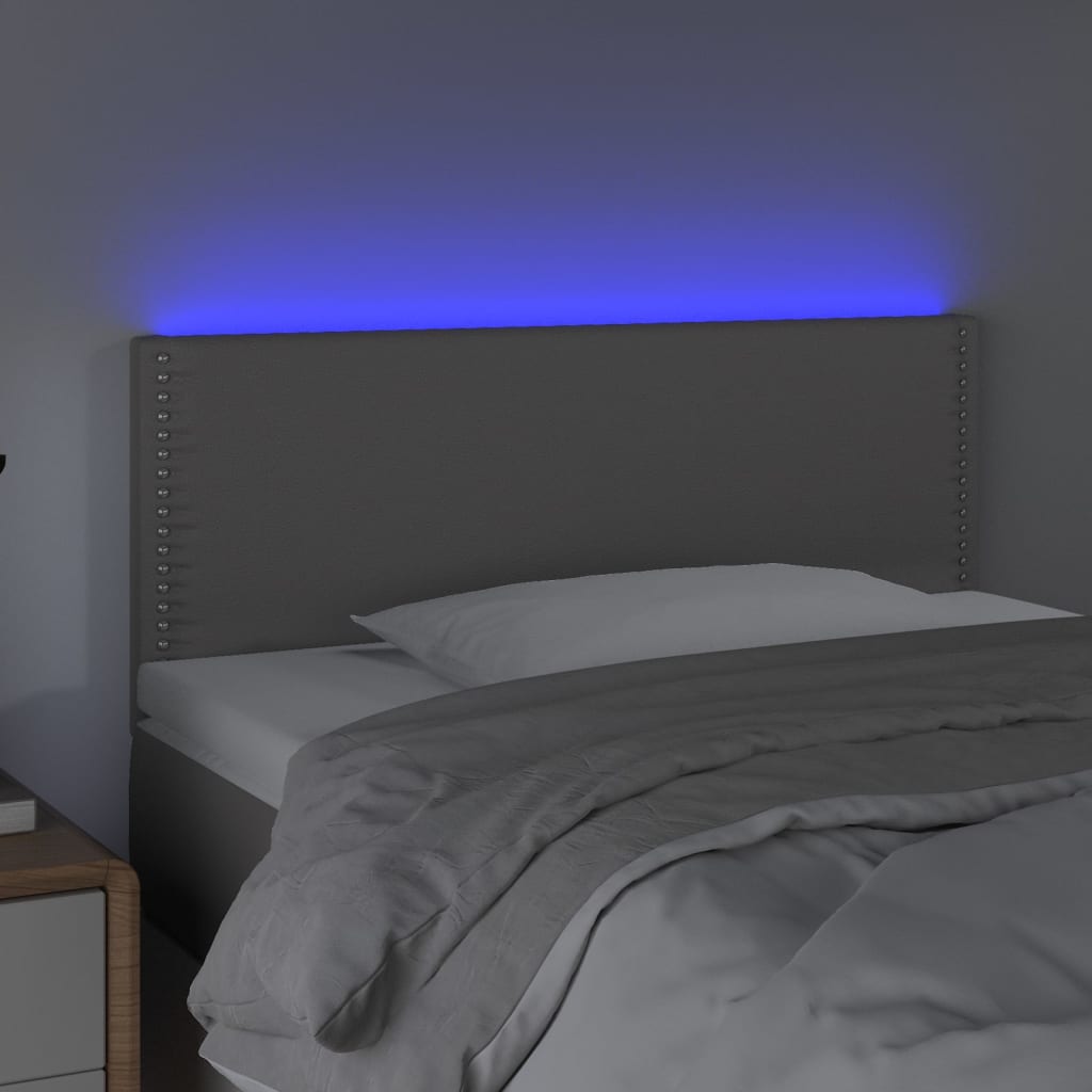Testiera Grigio a LED 90x5x78/88 cm in Similpelle