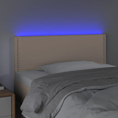 Testiera Cappuccino a LED 90x5x78/88 cm in Similpelle