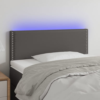 Testiera Grigio a LED 100x5x78/88 cm in Similpelle