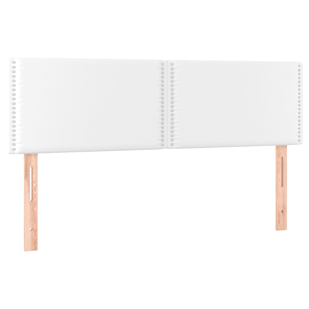 Testiera Bianca a LED 144x5x78/88 cm in Similpelle