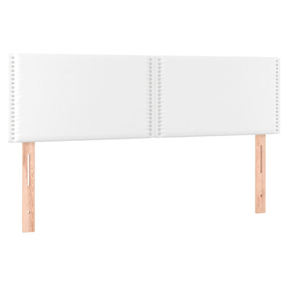 Testiera Bianca a LED 144x5x78/88 cm in Similpelle