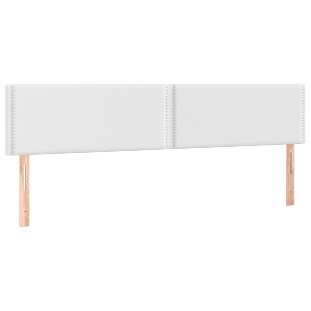 Testiera Bianca a LED 160x5x78/88 cm in Similpelle