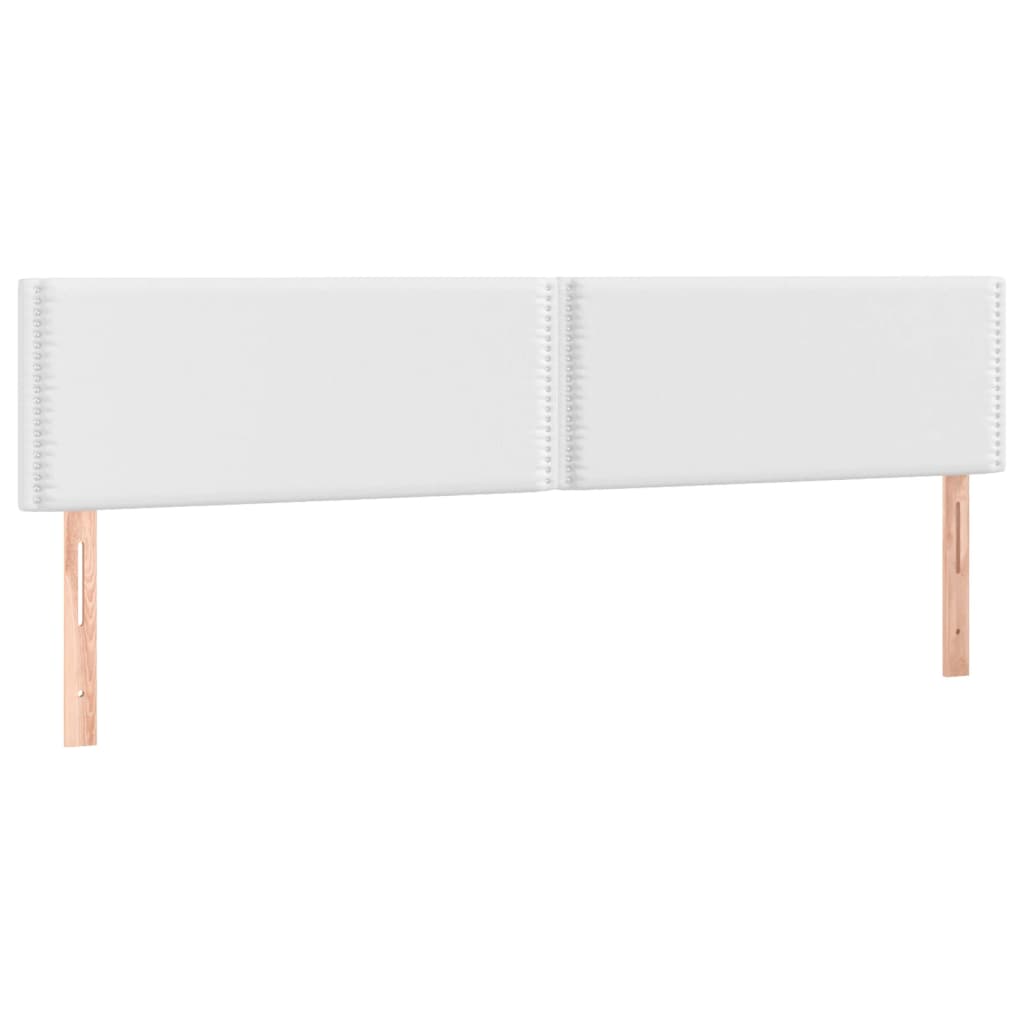 Testiera Bianca a LED 200x5x78/88 cm in Similpelle