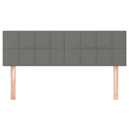 Testiera a LED Grigio Scuro 144x5x78/88 cm in Tessuto