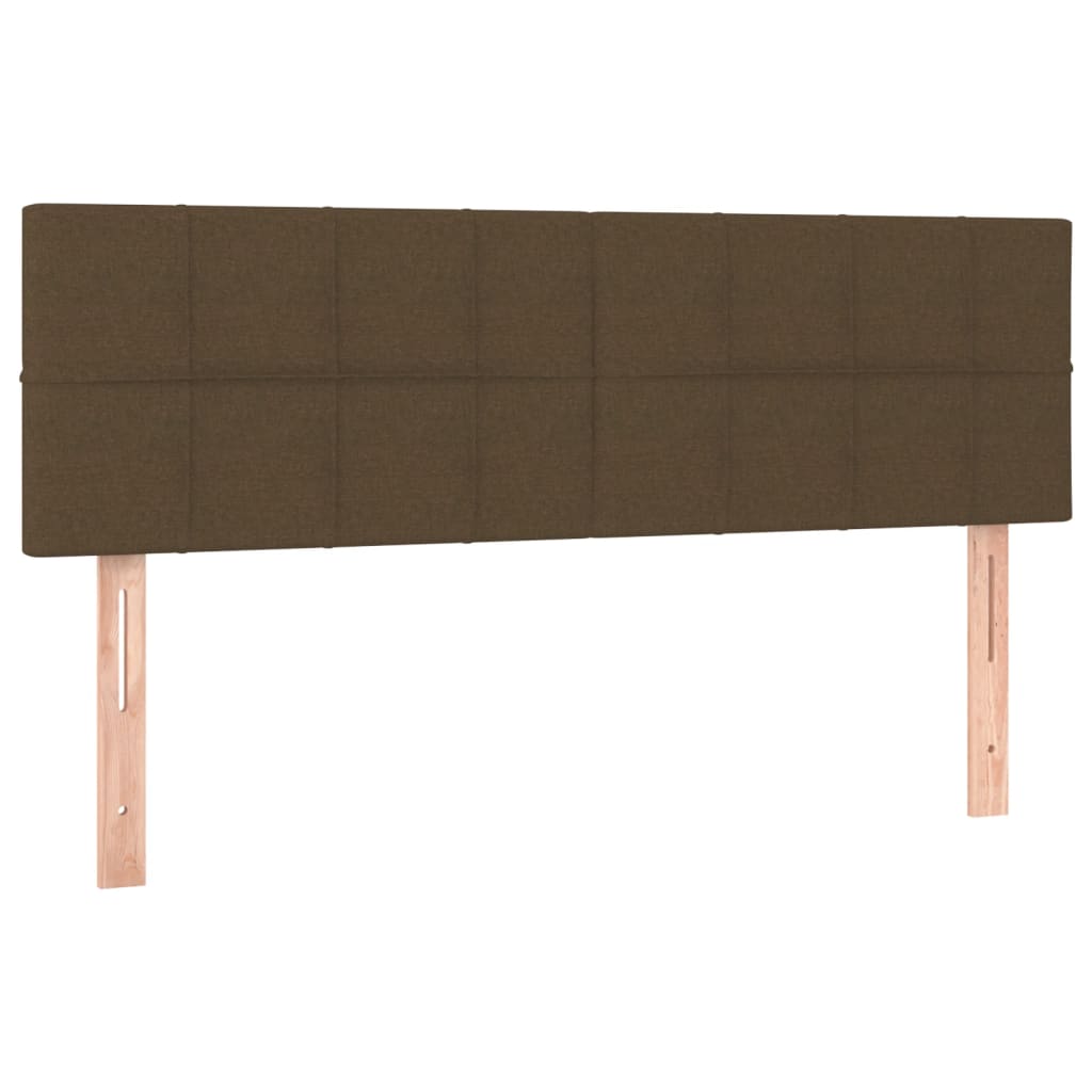 Testiera a LED Marrone Scuro 144x5x78/88 cm in Tessuto
