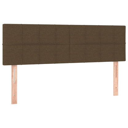 Testiera a LED Marrone Scuro 144x5x78/88 cm in Tessuto