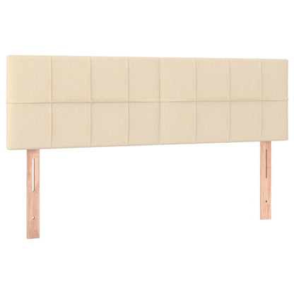 Testiera a LED Crema 144x5x78/88 cm in Tessuto