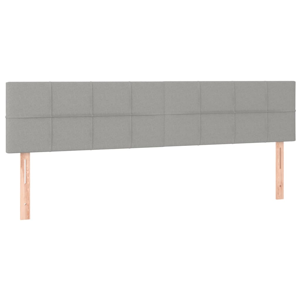 Testiera a LED Grigio Chiaro 180x5x78/88 cm in Tessuto